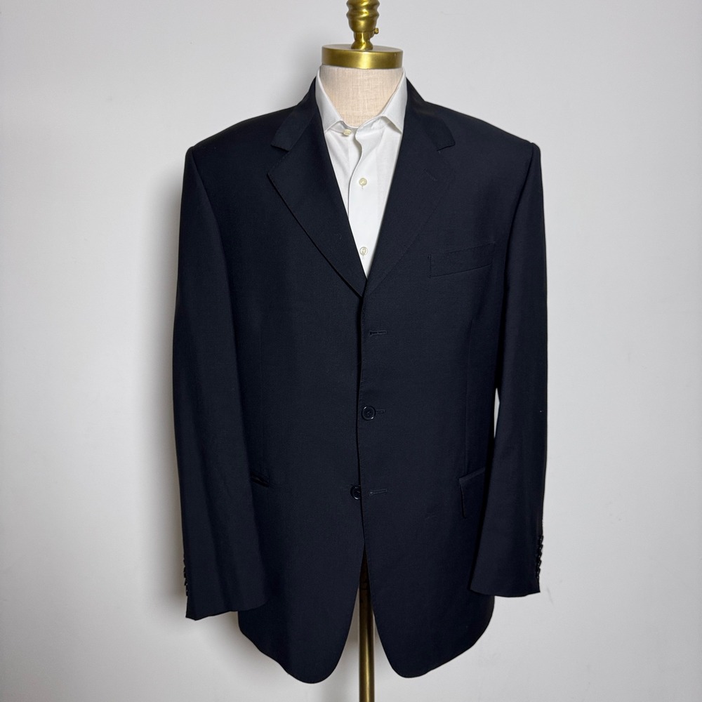 Paul Smith Blazer Mens 40R Black Solid 3-Button Wool Notch Lapel‎ Italy 8.5b